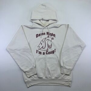 Washington State Cougars Hoodie Hoodie Size Medium Vintage College Graphic Mens